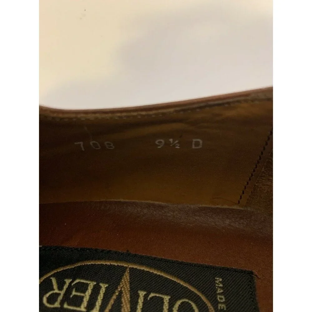 Olivier Men’s Sz‎ 9 1/2 D Brown Cap Shoe Very Fine Leather Made In Italy